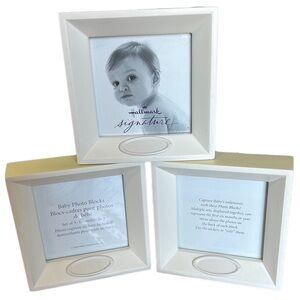 Hallmark Signature Baby Photo Blocks Set of 3 With Caption Stickers New In Box